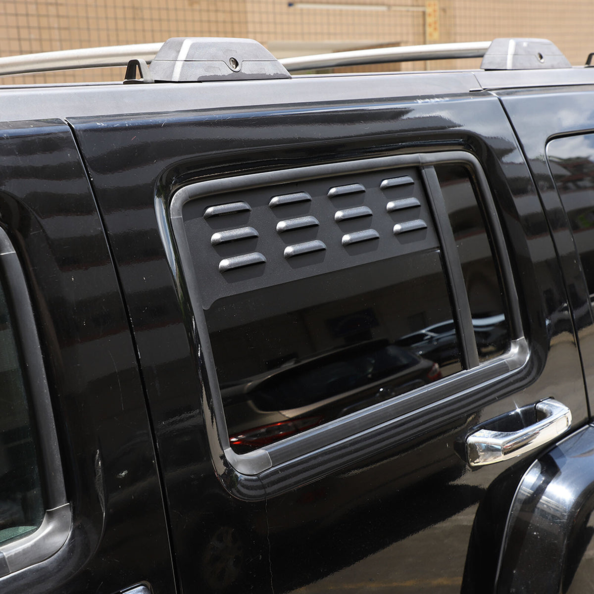 Black Aluminium Alloy Door Window Air Vents Screens For Hummer H3 2005-09 17