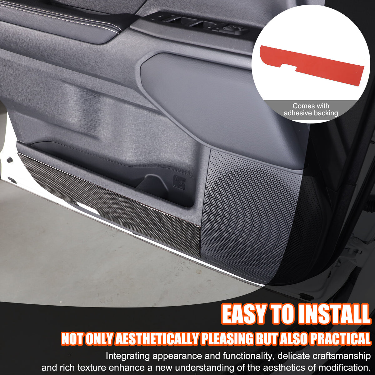 Carbon Front Door Panel Anti-Kick Trim Sticker For Toyota Land Cruiser LC250 24+ 6