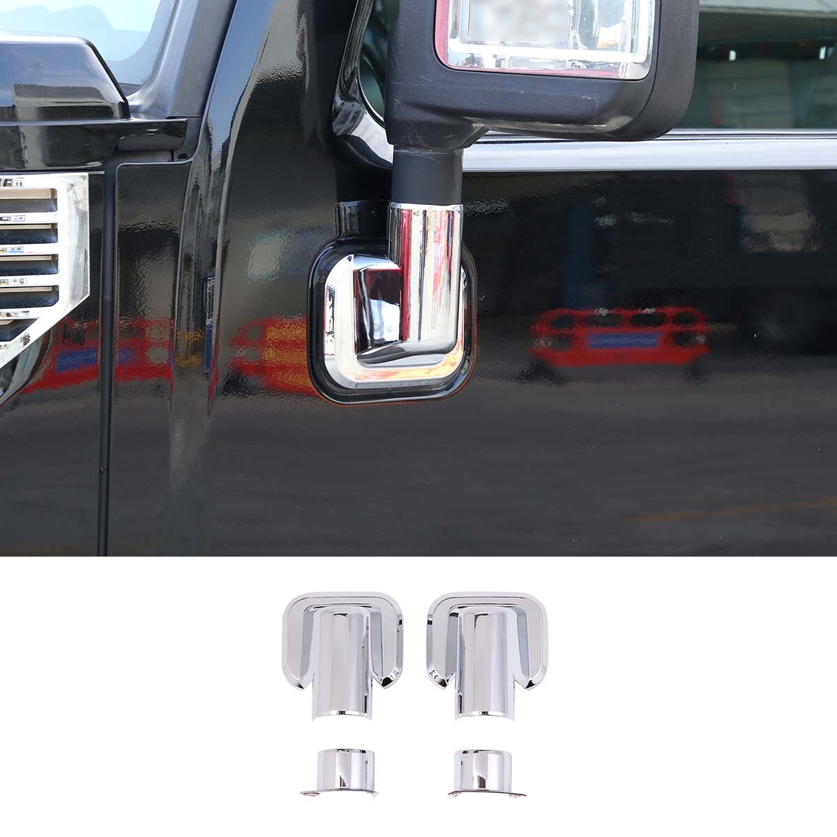 Silver Chrome Exterior Door Handle Mirror Hood Vent Trim Kit For Hummer H2 03-09 68