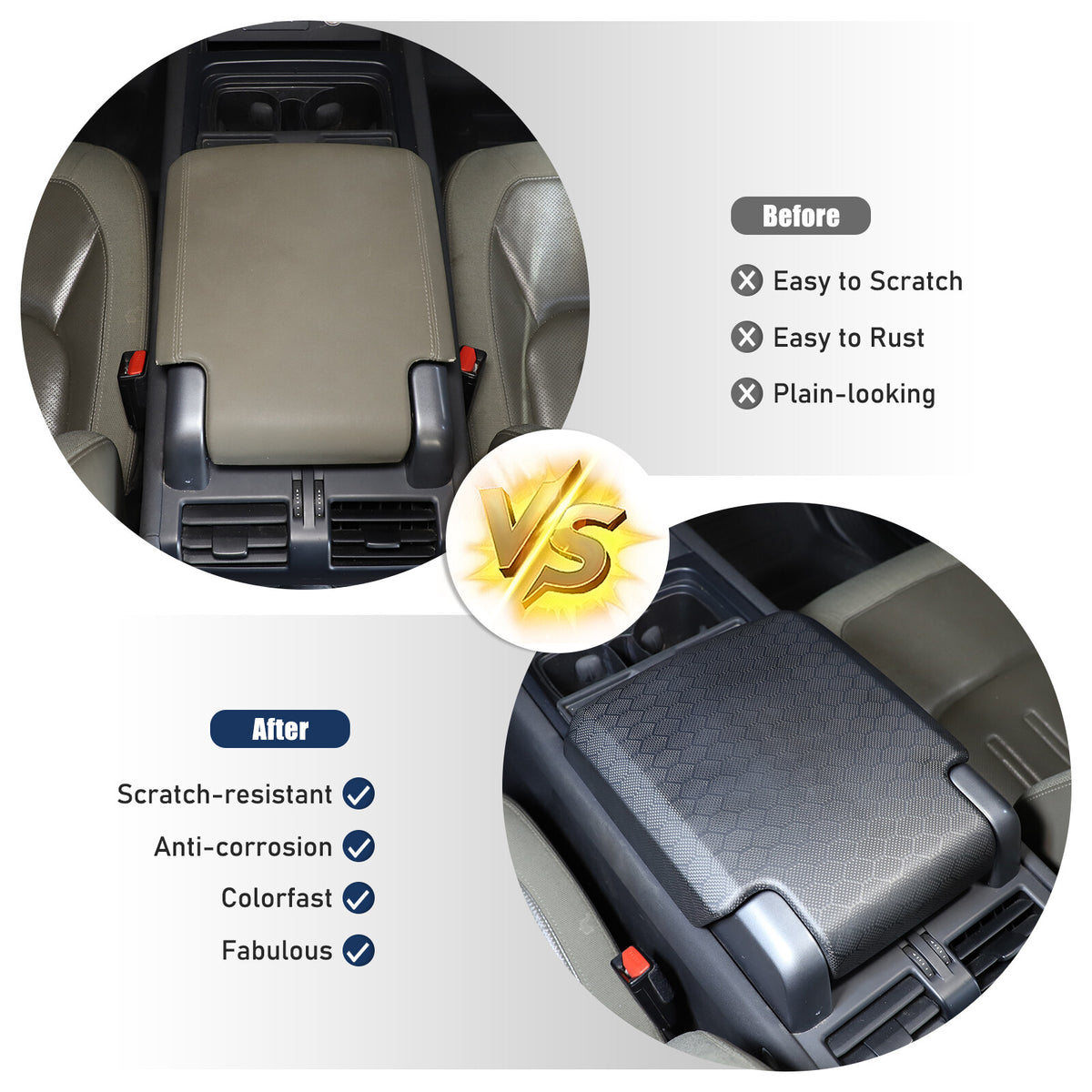 Matte Honeycomb Carbon Fiber Storage Armrest Cover For Land Rover Defender 2020+ 19