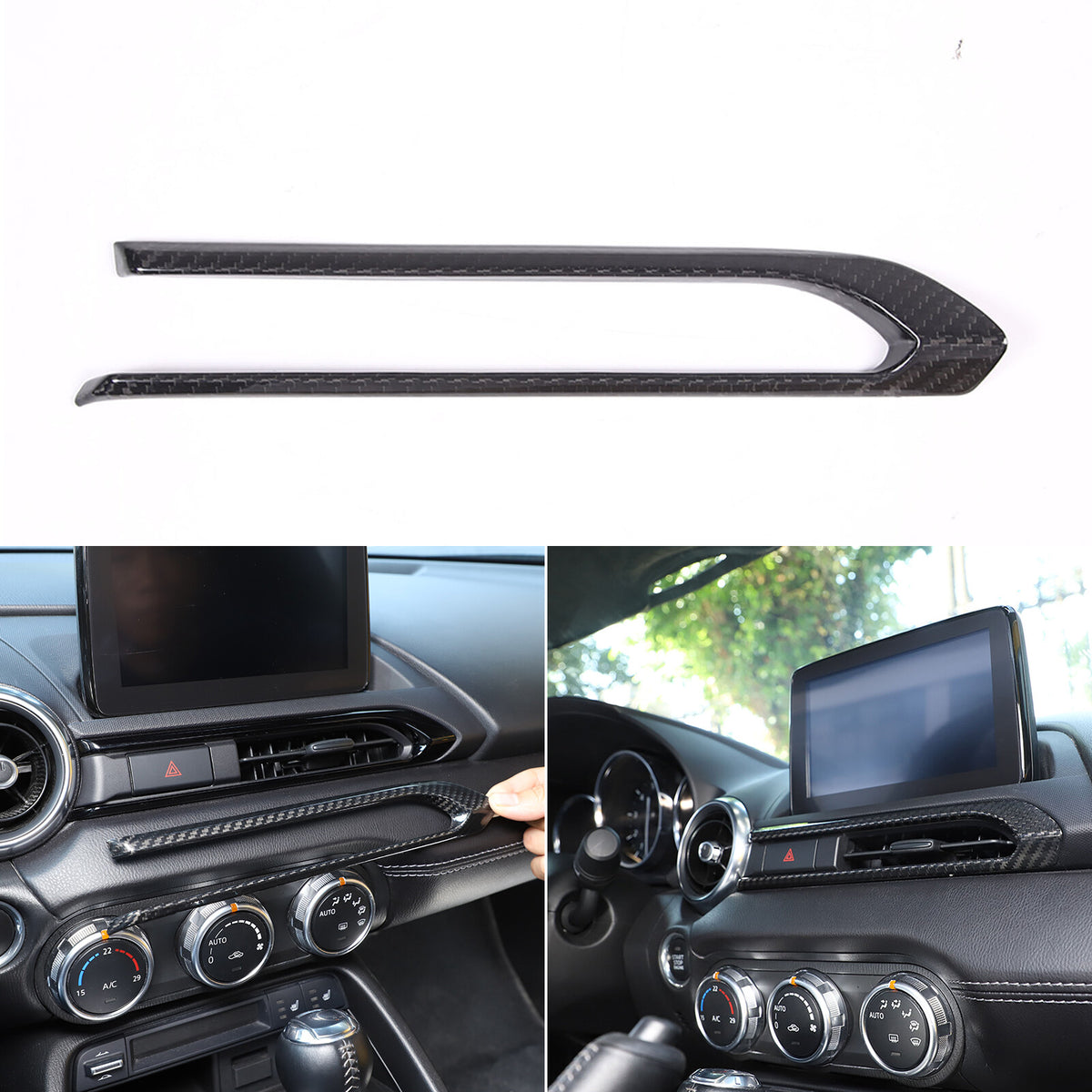 Real Dry Carbon Fiber Interior Center Trim For Mazda MX-5 Miata Convertible 16+ 3