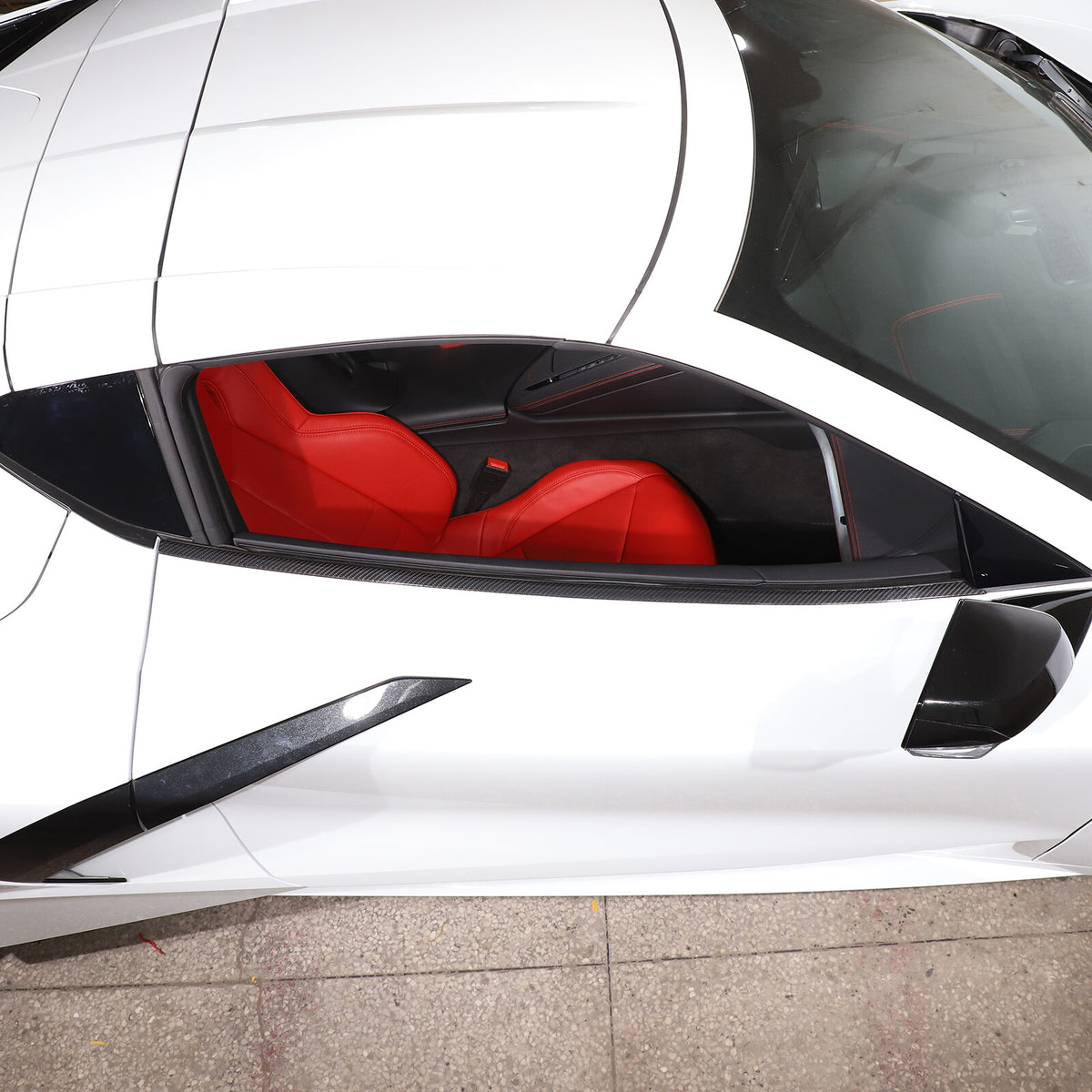 Real Carbon Window Sill Strip Cover Trim For Corvette C8 Coupe Z51 Z06 20+ US 8