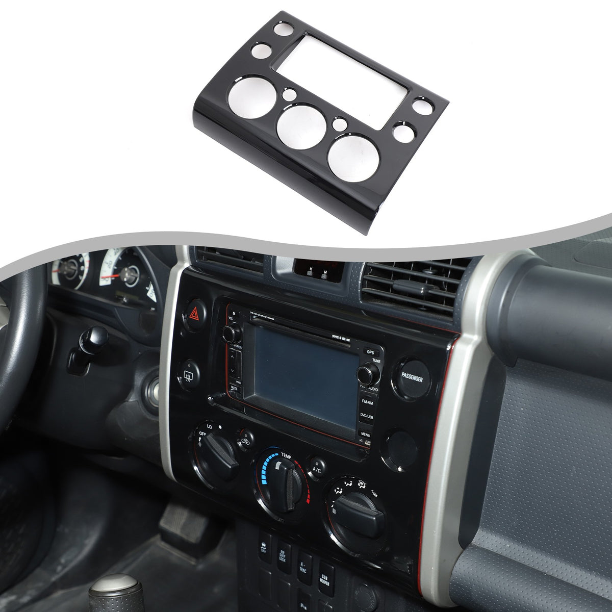 Piano Black ABS Navigation Decorative Panel For Toyota FJ Cruiser 2007-2021 17