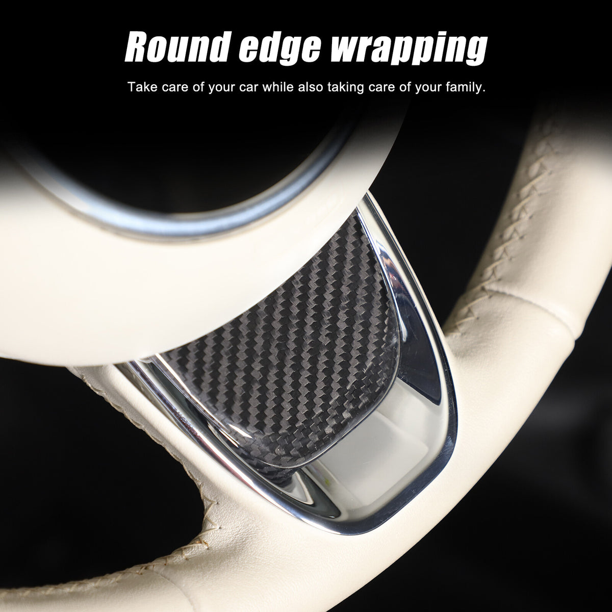 Real Carbon Fiber Steering Wheel Button Trim For Fiat 500 Abarth 595 695 2021-23 21