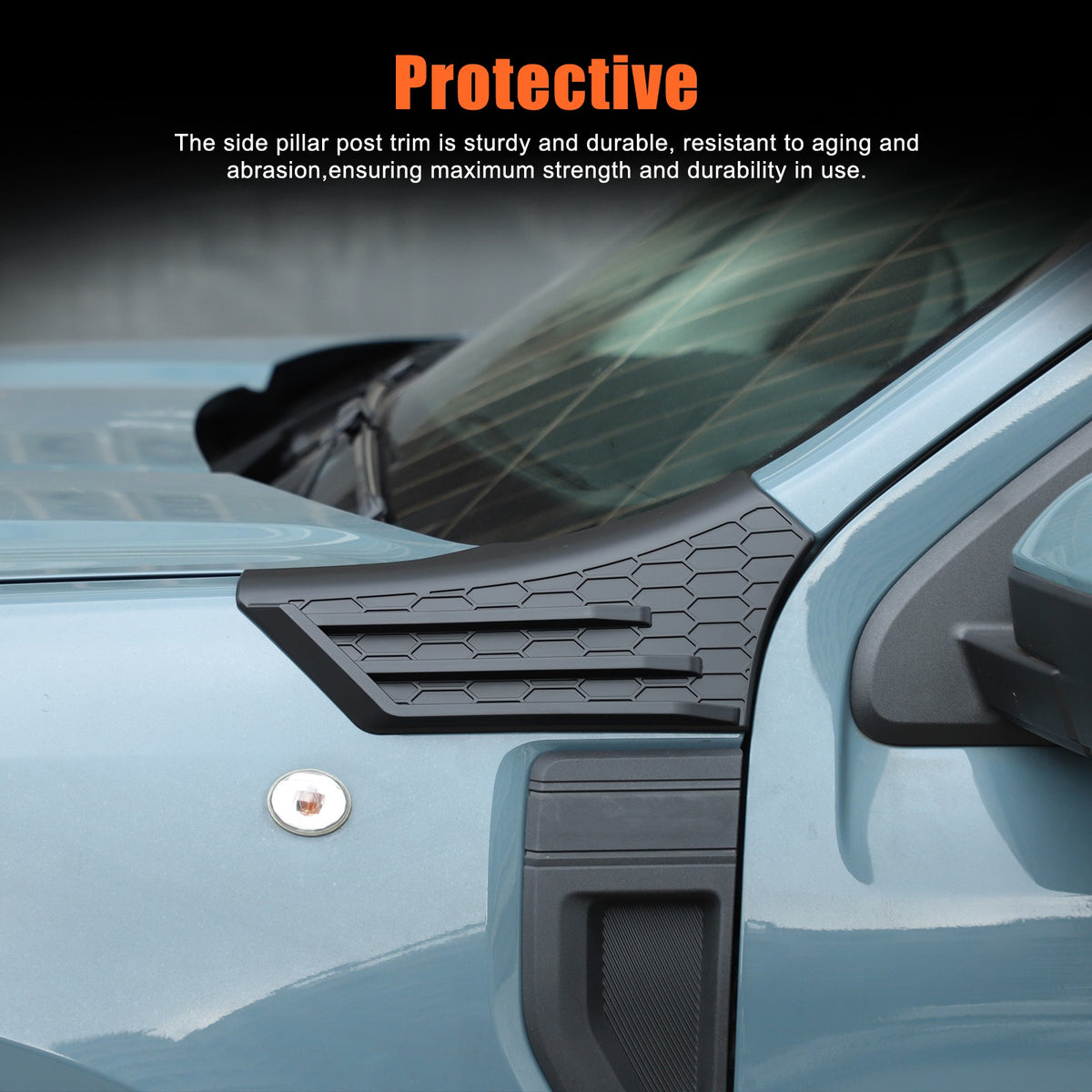 Matte Black ABS Hood Cowl Body Cover Corner Guards Trim For Ford Maverick 22+ US 6