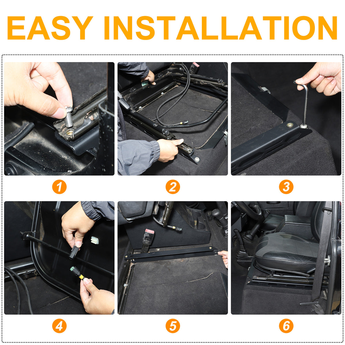 Black Steel Front Seat Adjustment Bracket Trim For LR Defender L316 2004-2018 8