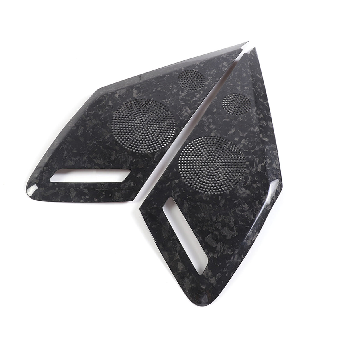 Forged Real Carbon Fiber Door Sound Speaker Cover Trim For 2020-26 C8 Corvette 16