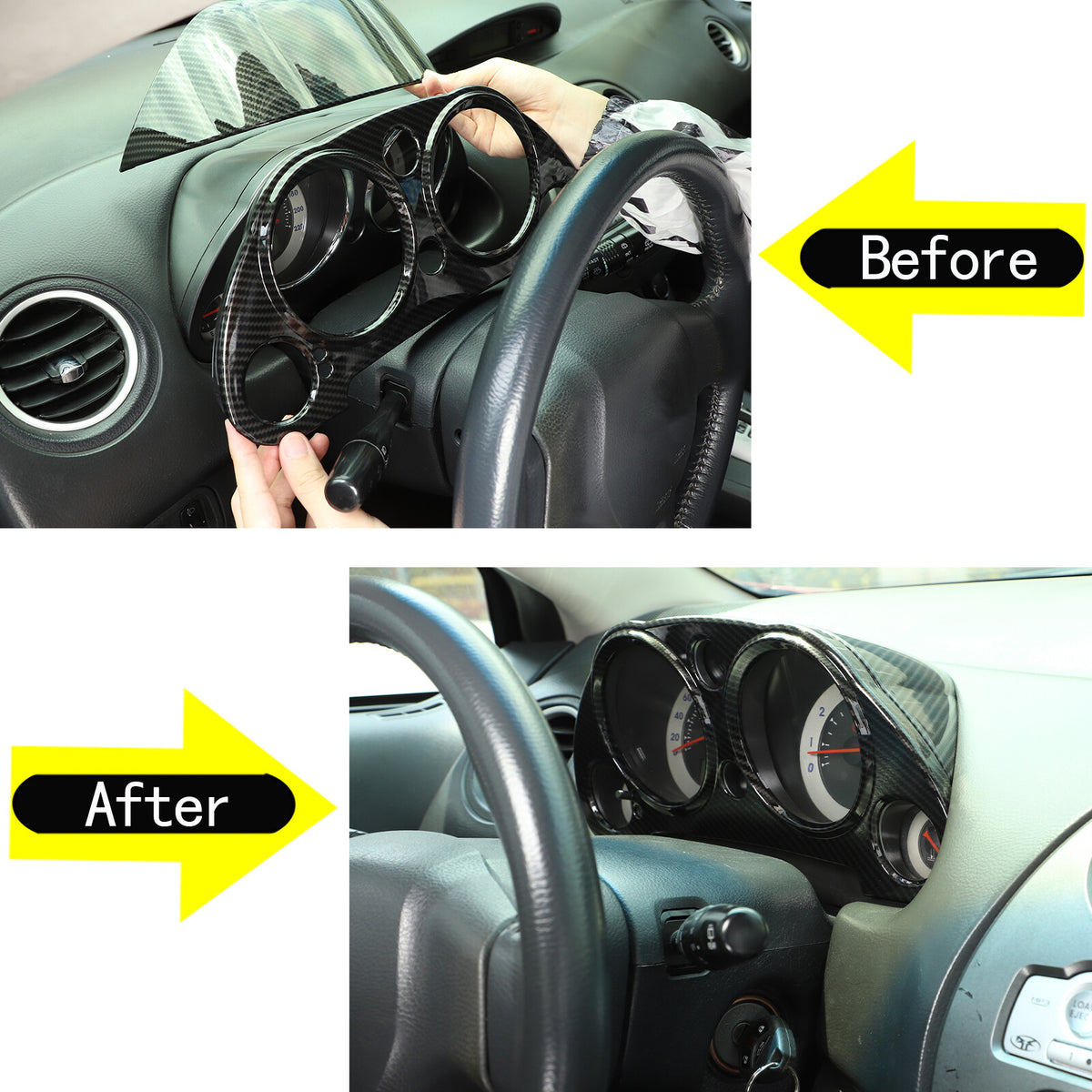 Carbon fiber ABS Dashboard Trim Panel For Mitsubishi Eclipse 2006-2011 2PCS 12