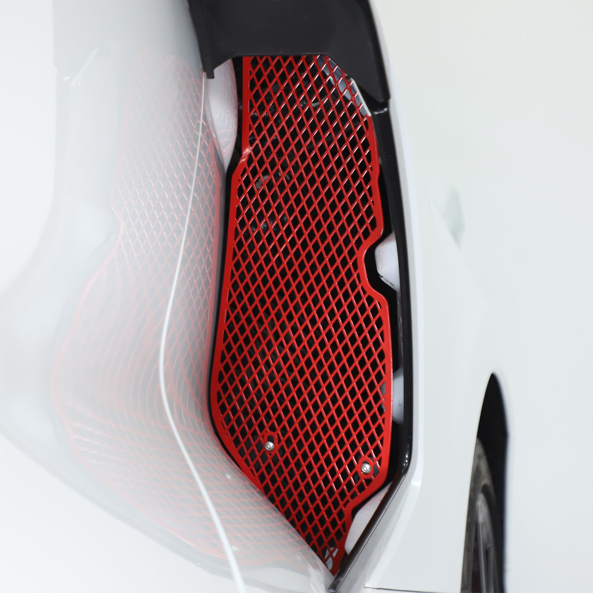Red Steel Side Intake Mesh Grille Insert Guard For Corvette C8 2020-2026 13