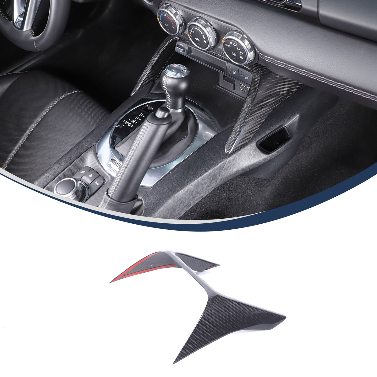 Real Carbon Fiber Front Center Console Trim Cover For Mazda MX-5 Miata 2016-2025 12