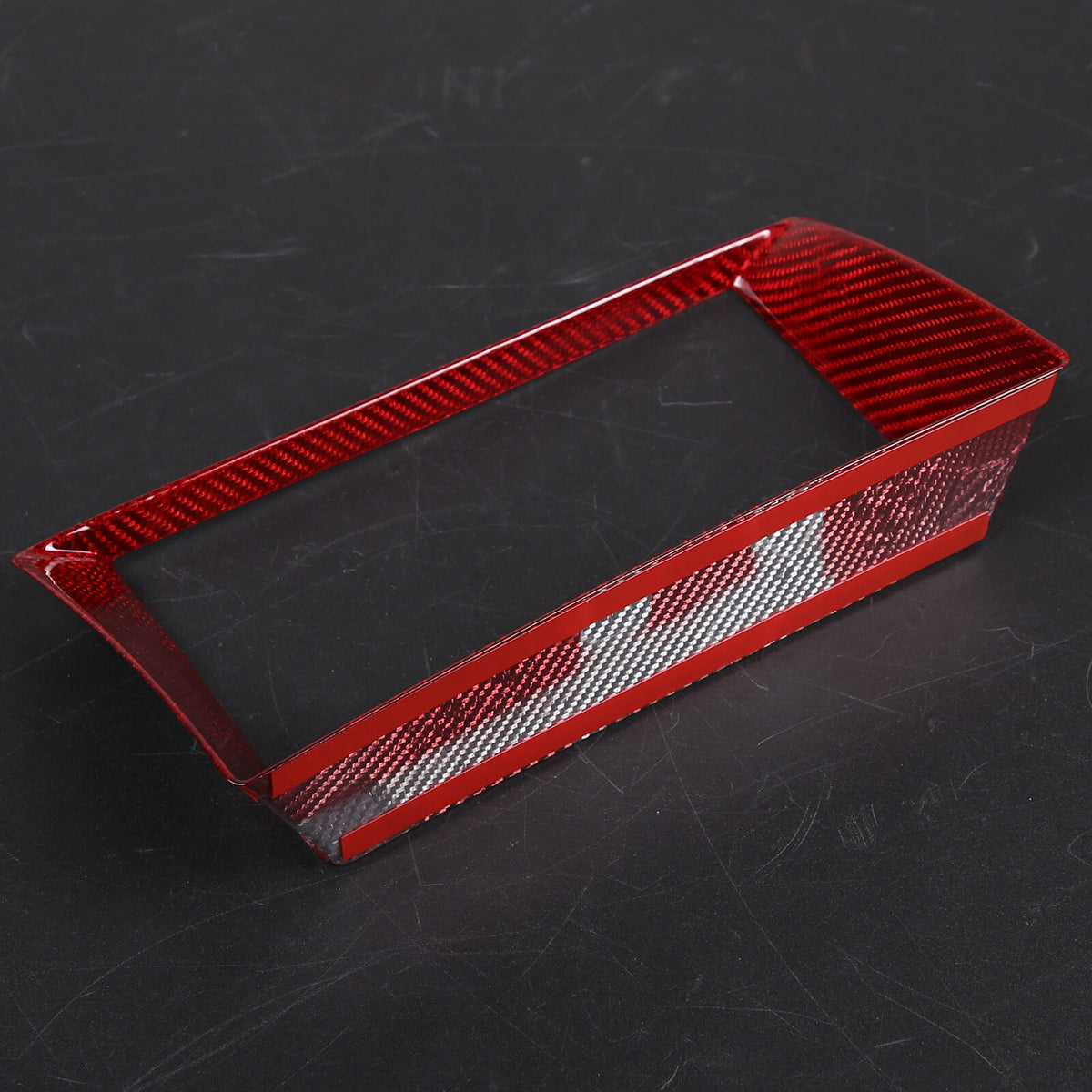 Red Carbon Fiber Dashboard Navigation Cover Trim for For Jaguar F-TYPE 2013-18 13