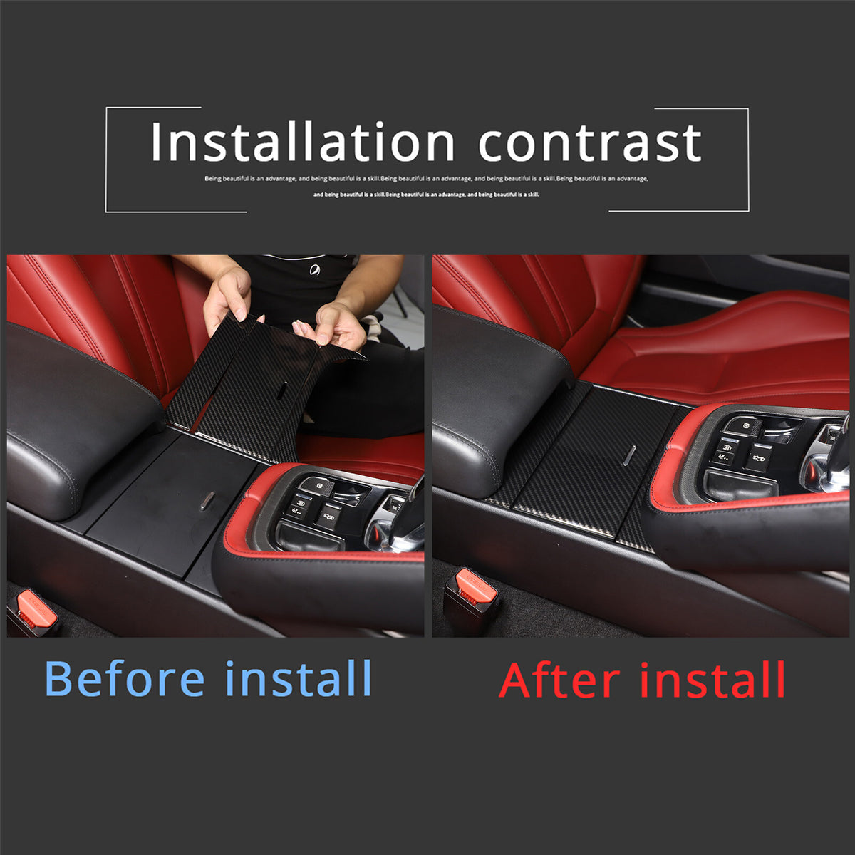 ABS Carbon Fiber Center Console Interior Trim Kit Set For Jaguar F-TYPE 2013-24 7