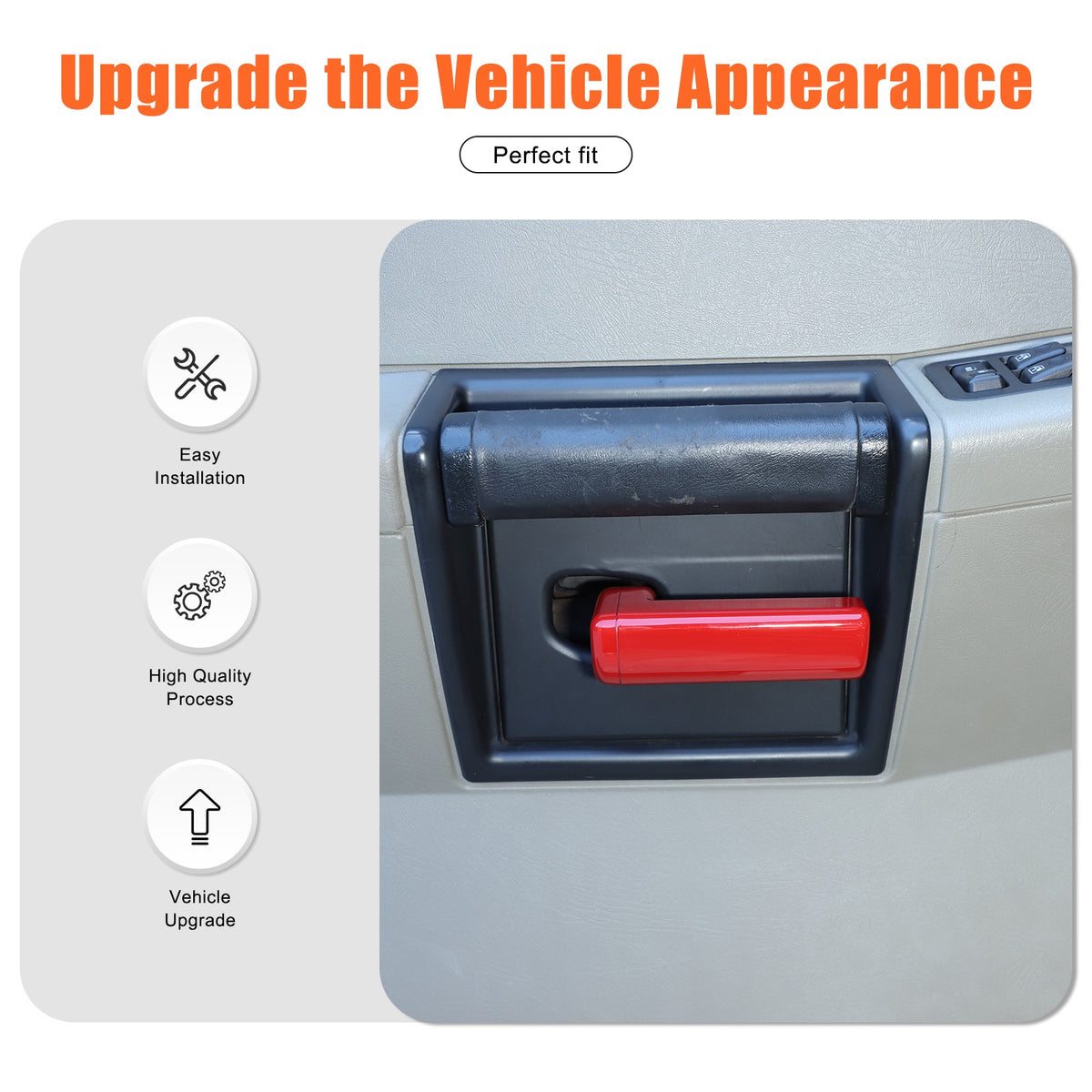 Sport Red ABS Inner Interior Door Handle Cover Trim For Hummer H2 2003-2007 US 18