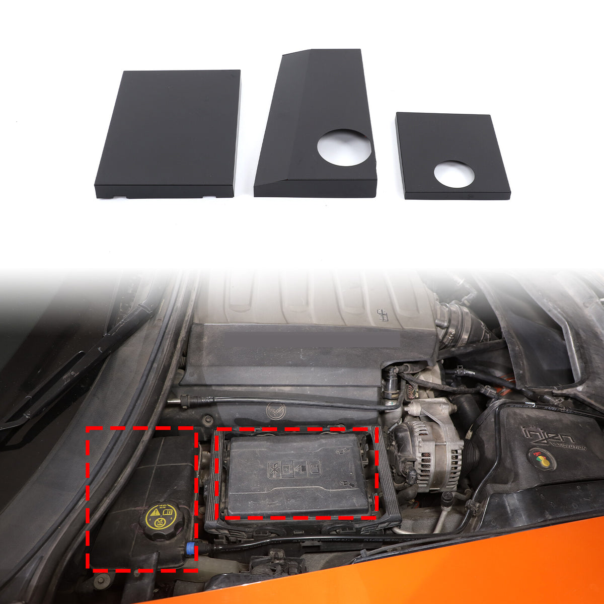 Black Aluminum Alloy Antifreeze Fuse Box Cover Trim For Corvette C7 2014-2019 US 2