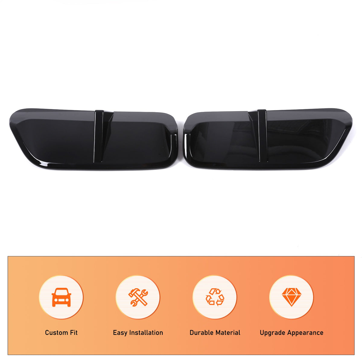 Piano Black Rear Lower Bumper Side Spoiler Trim For BMW X1 U12 23+ Sport US 5