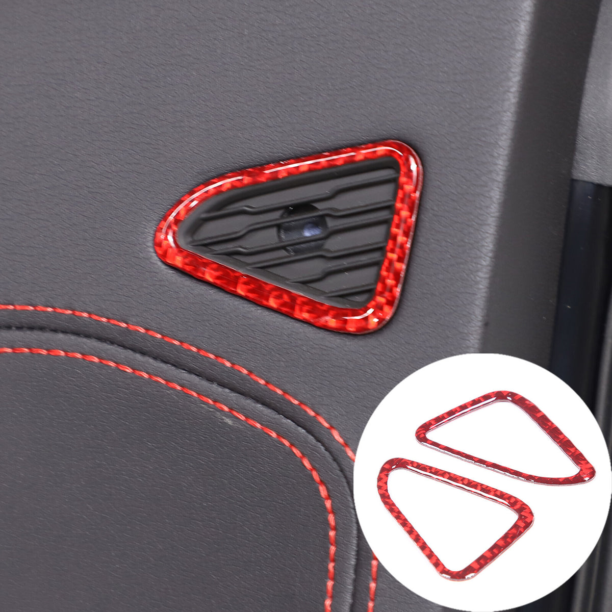 Red Soft Carbon Fiber Interior Decor Trim Kit Cover Set For Corvette C8 20-25 90