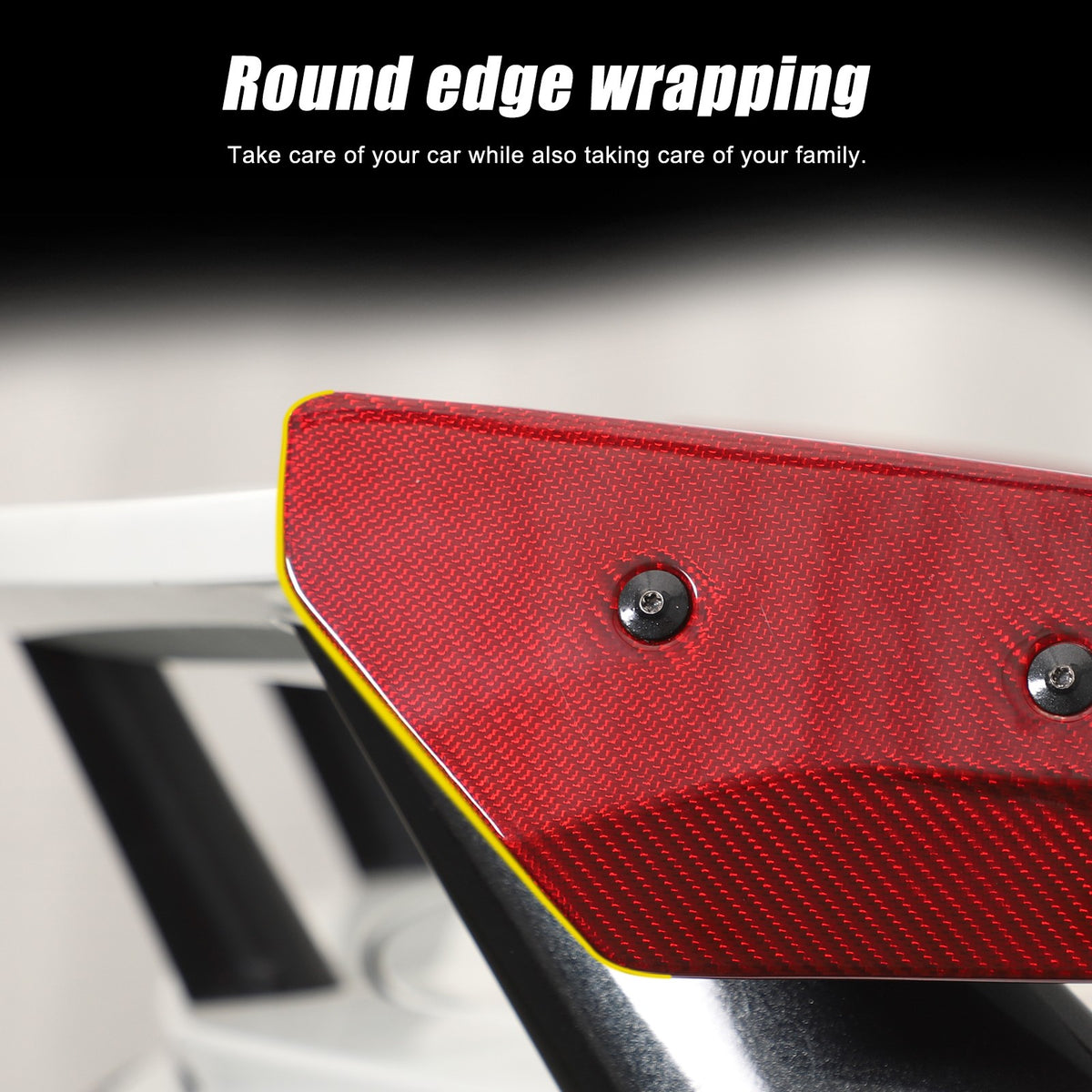 Replacement Red Real Carbon Fiber Rear Spoiler Panel Trim For Corvette C8 2020+ 13