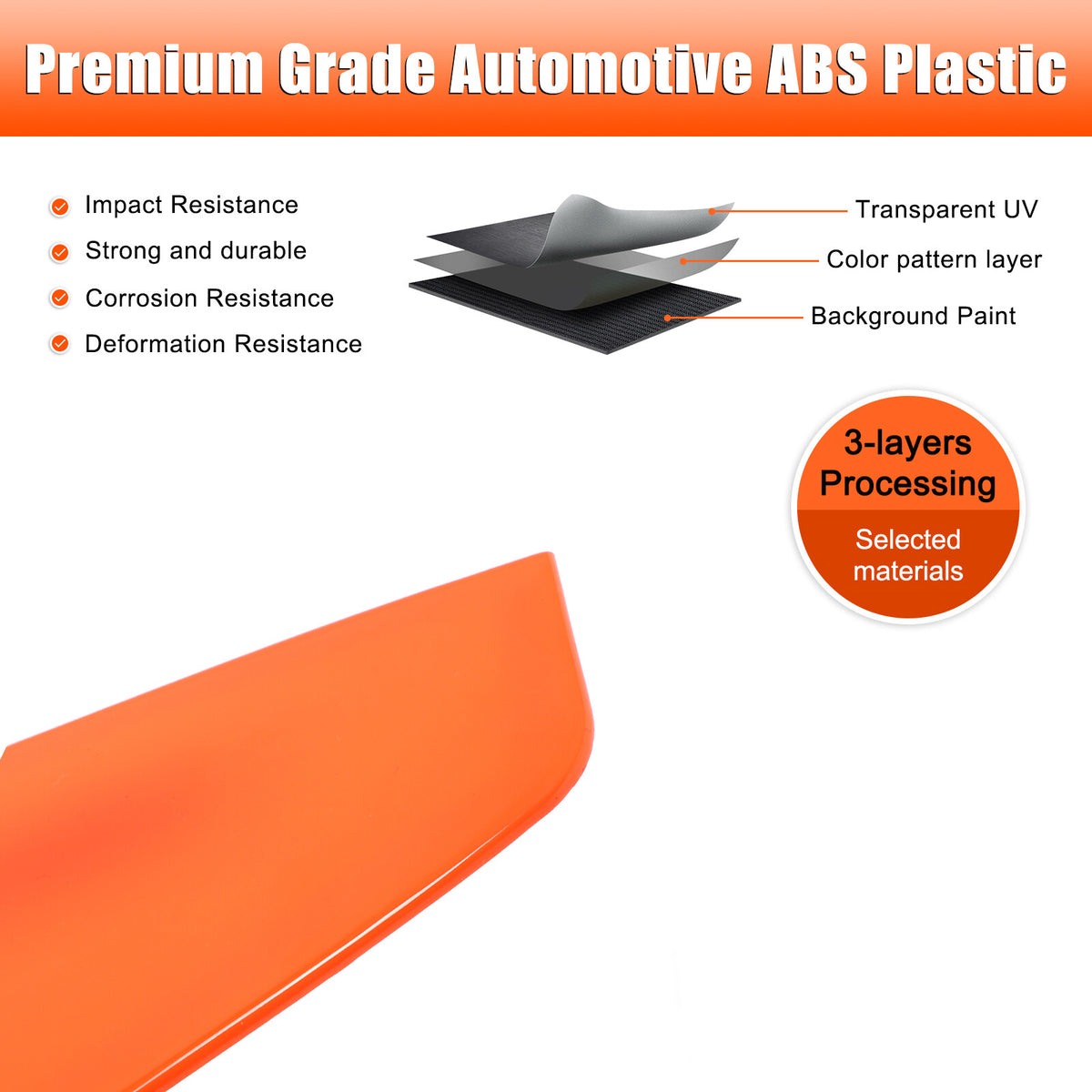 Orange ABS Front Grille Trim Frame Cover For Corvette C8 2020+ US 11