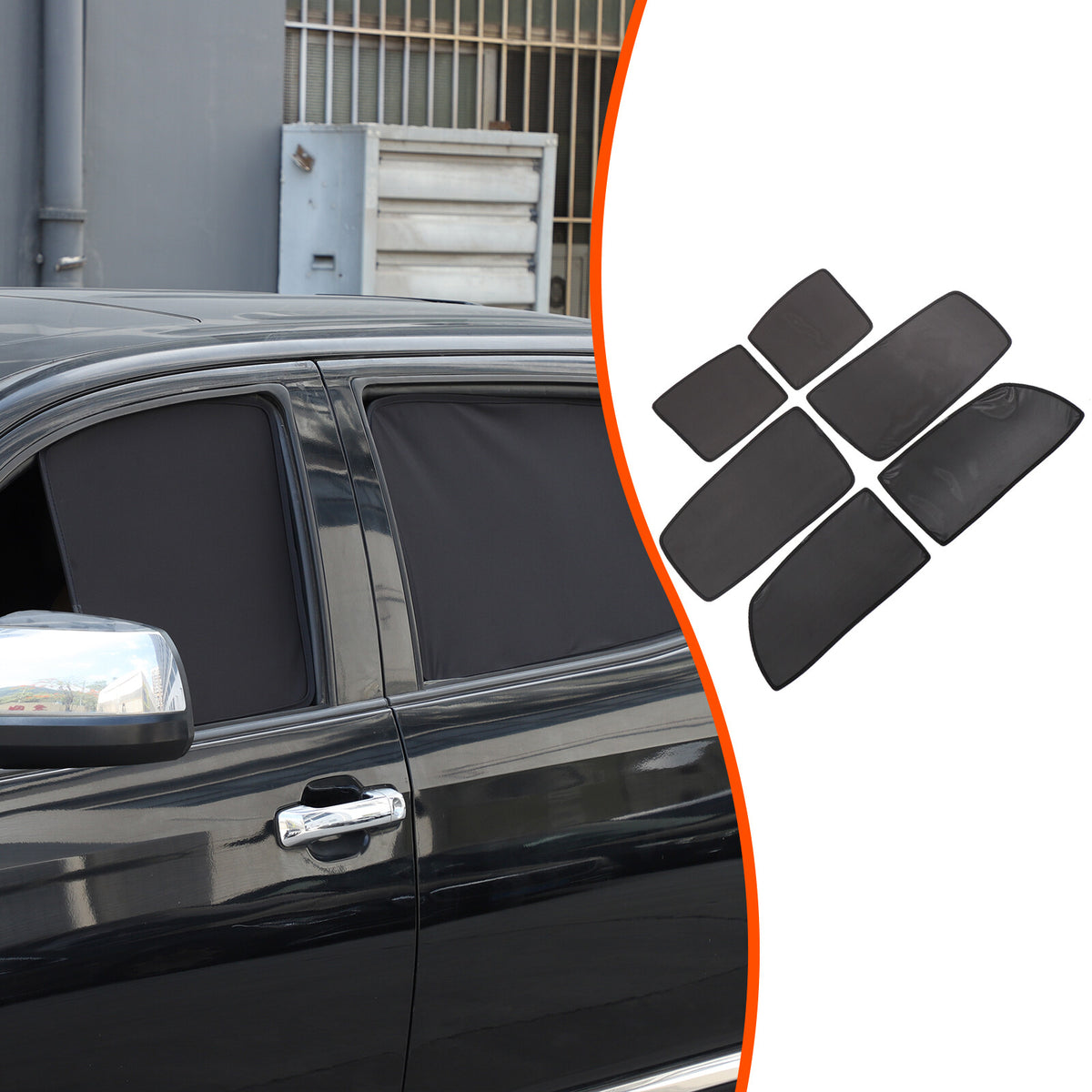 Black Window Screen Sun Shade Mesh Cover Windshield for Toyota Tundra 2007-2021 2