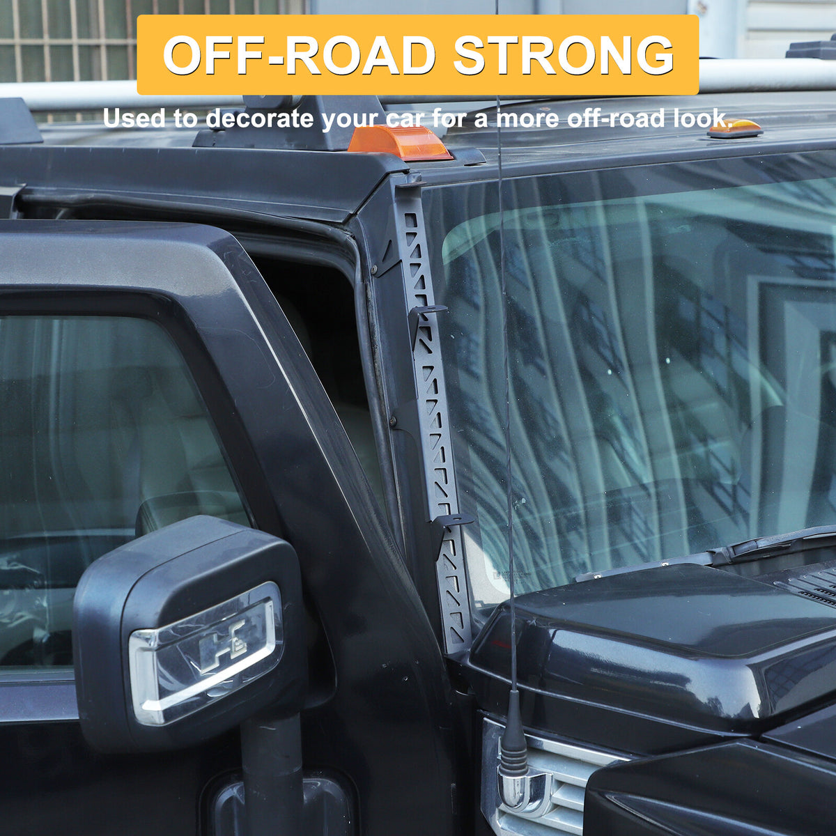 Carbon Steel A-Pillar LED Light Bar Mount Bracket For Hummer H2 2003-2009 16