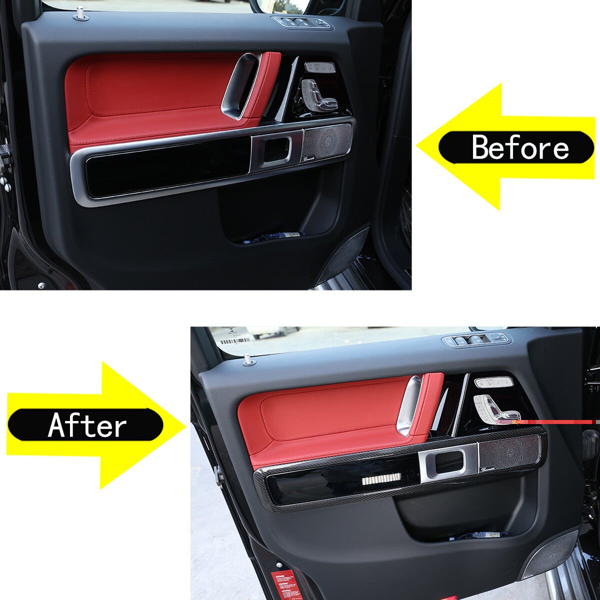 Carbon Fiber Inner Door Frame Trim Cover For Mercedes Benz G Class W463 19-20 7