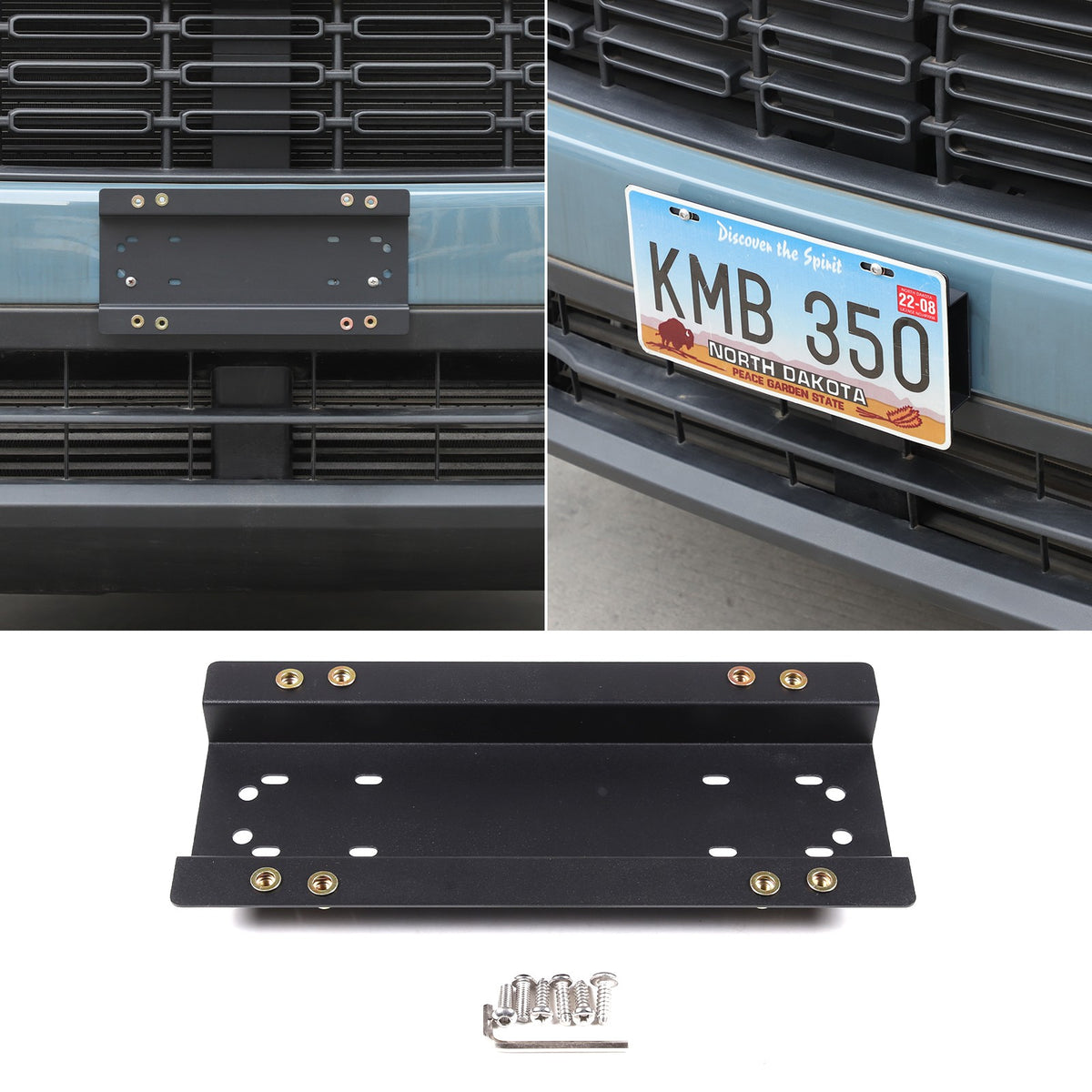 Carbon Steel License Plate Frame Trim For Ford Maverick 2022+ (US Version) 2
