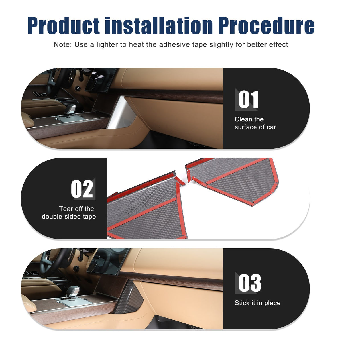 Real Carbon Fiber Center Console Knee Panel Trim For LR Range Rover Vogue 2023+ 4