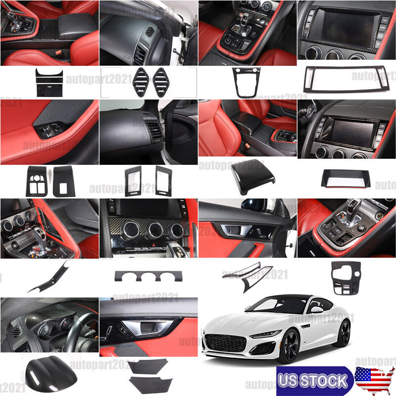 ABS Carbon Fiber Interior Full Set Cover Trim Kit For Jaguar F-type X152 2013-25 - Styles 11-15 47