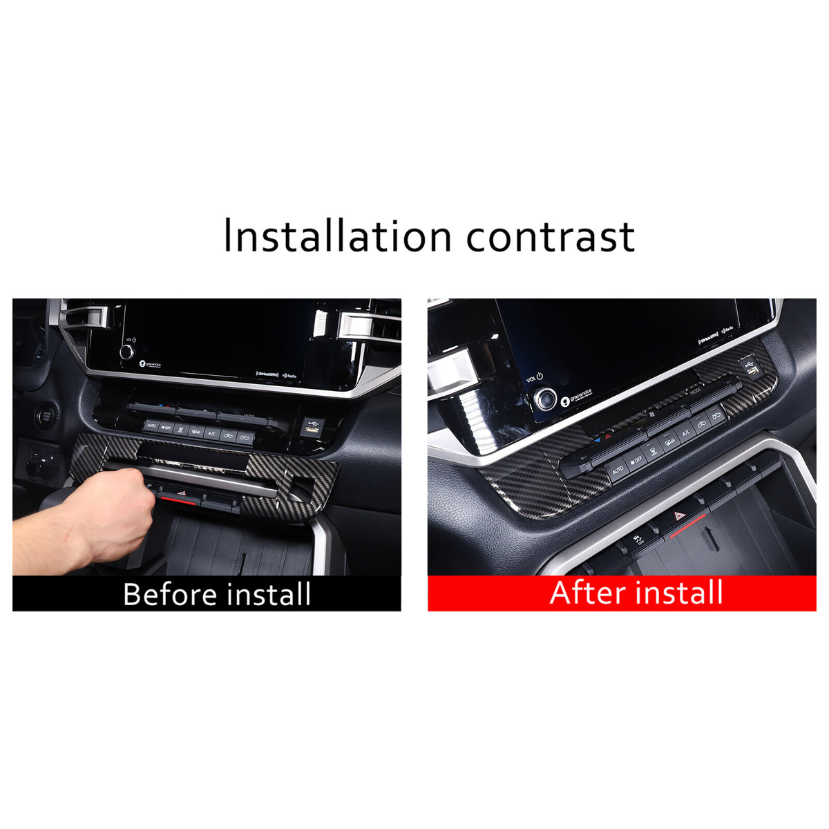 ABS Carbon Fiber Interior Set Cover Trim Kit For Toyota Tundra Sequoia SR 22+ - Styles 1-5 59