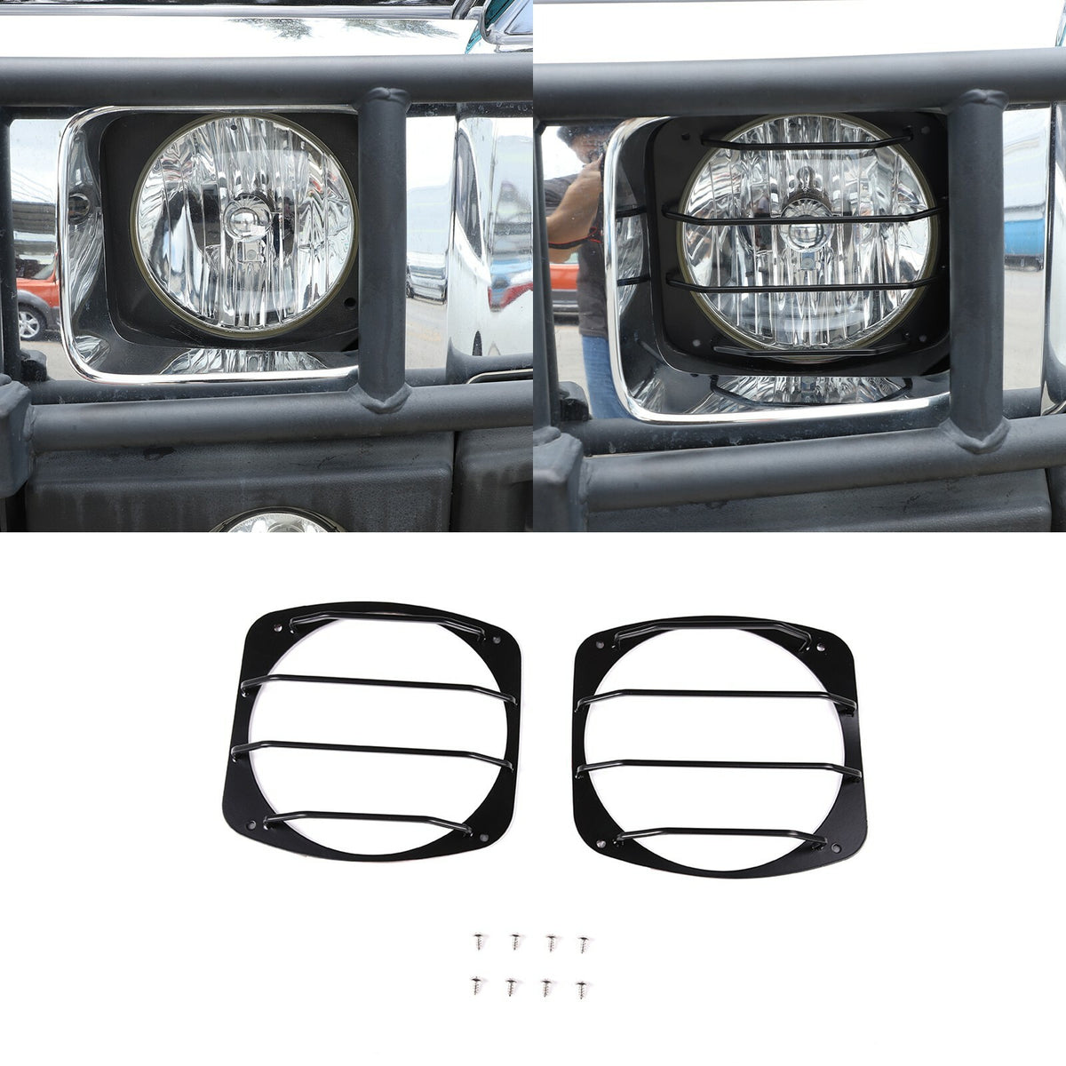 Headlight Light Lamp Cover Guard Trim For Hummer H2 2003-2009 1