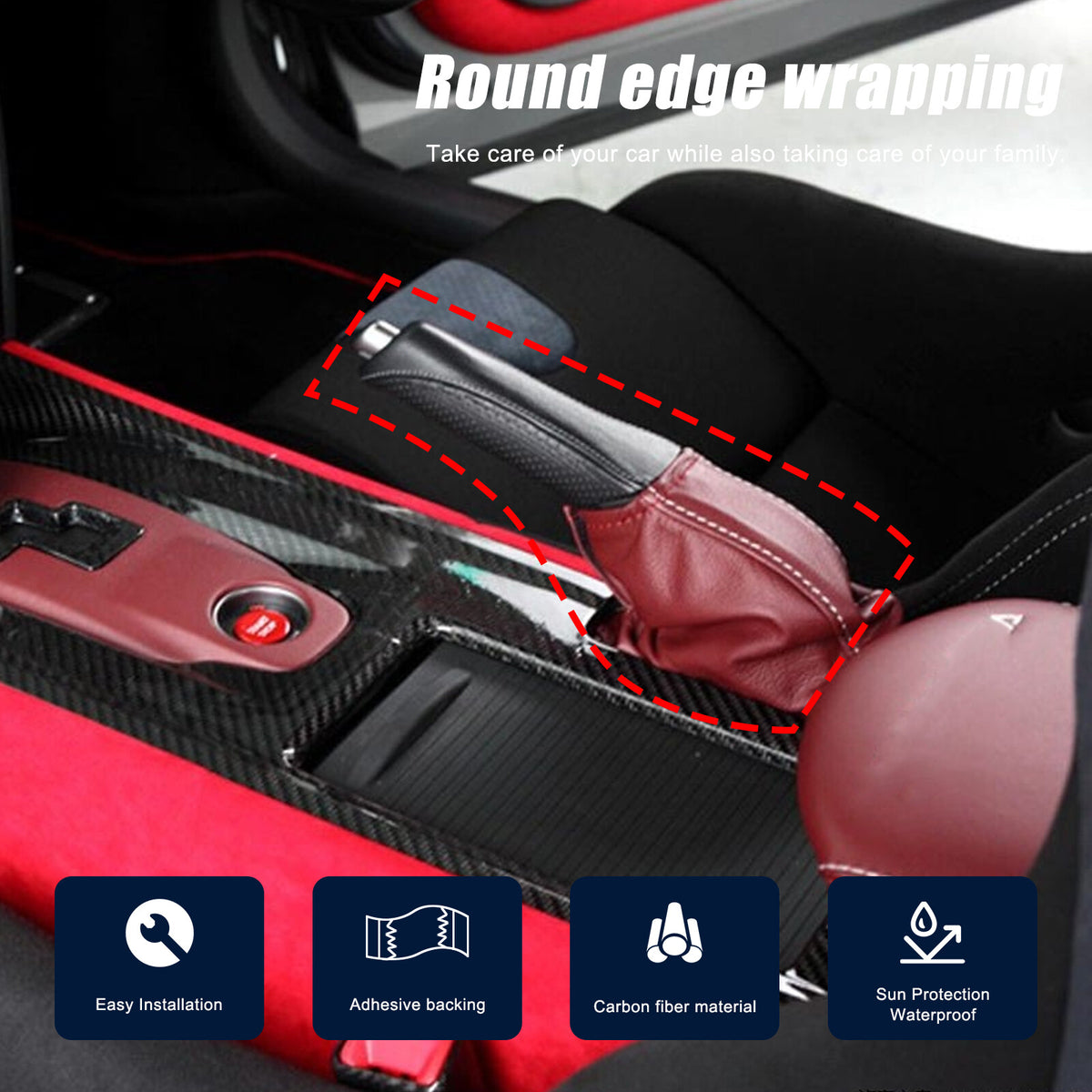 Matte Real Carbon Fiber Console Gear Shift Trim Sets For Nissan GTR R35 08-16 16