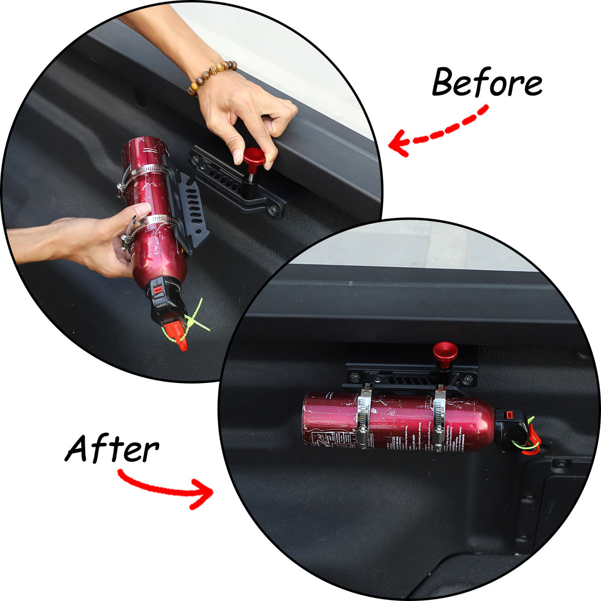Adjustable Black Car Fire Extinguisher Mount Bracket For Ford Maverick 2022 US 11