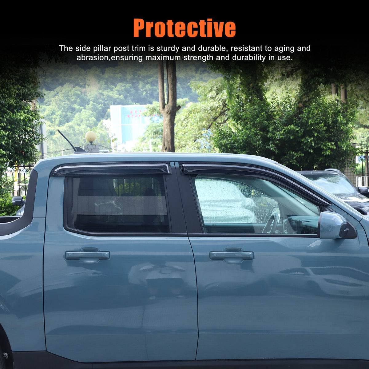 Window Rain Guards Visor Rain Guard Wind Deflectors For Ford Maverick 2022-2024 21