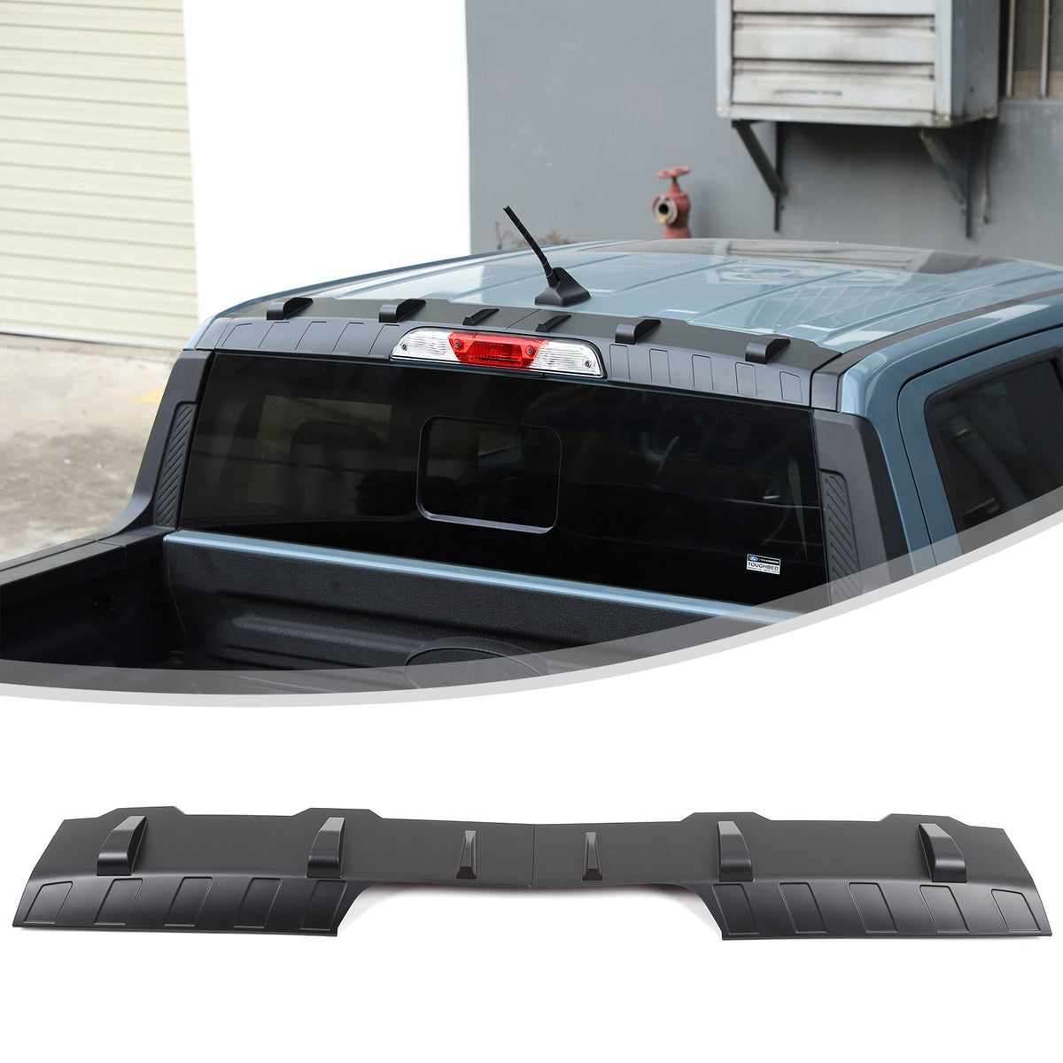 Matte Black ABS Roof Rear Spoiler Trim For Ford Maverick 2022+ US 4