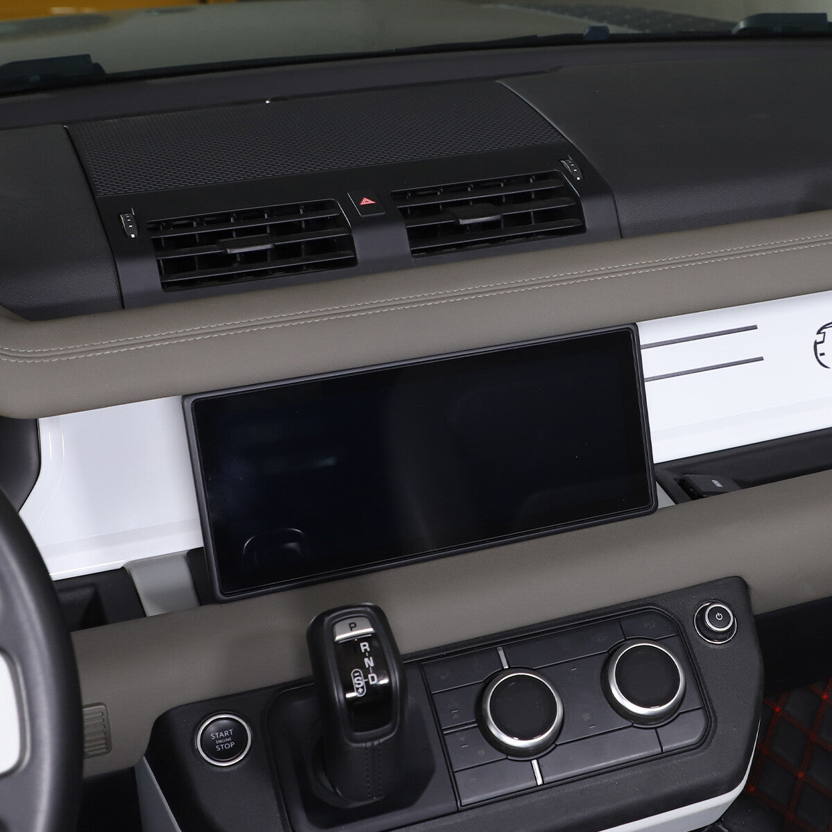 ABS Car Graphic White Dashboard Trim Kits For Land Rover Defender 90 110 2020-23 6