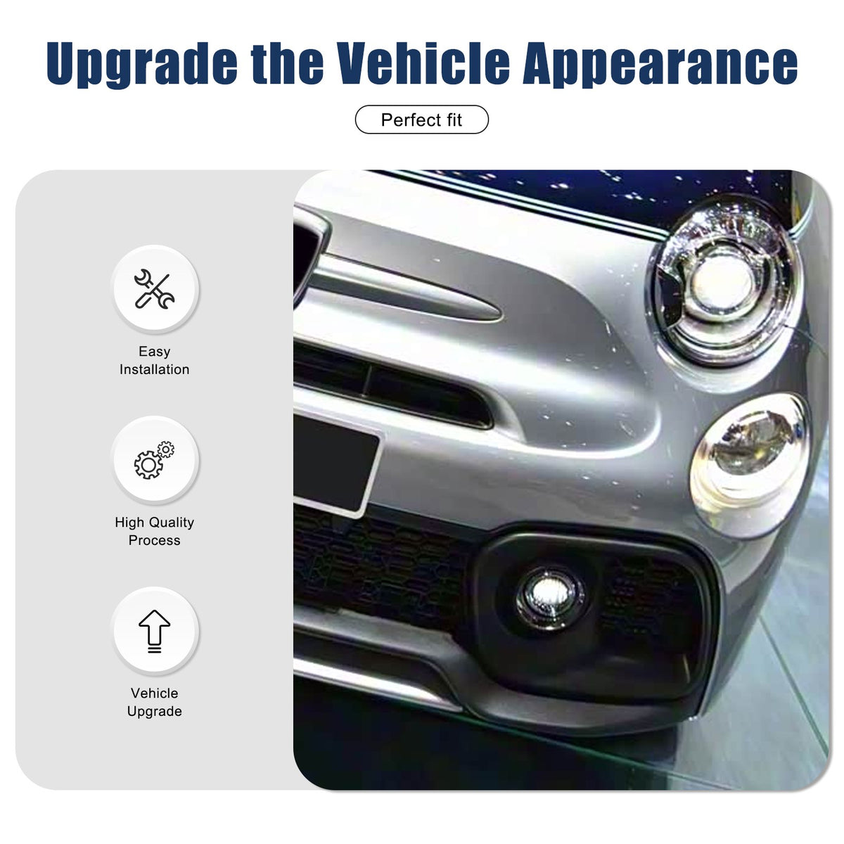 Real Carbon Fiber Front Fog Light Cover Trim For Fiat 500 Abarth 312 2017+ 14