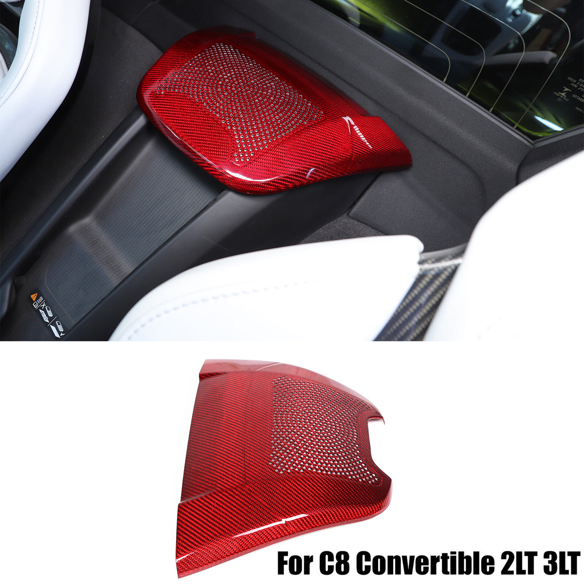 Red Real Carbon Fiber Interior Trim for Corvette C8 20-25 246