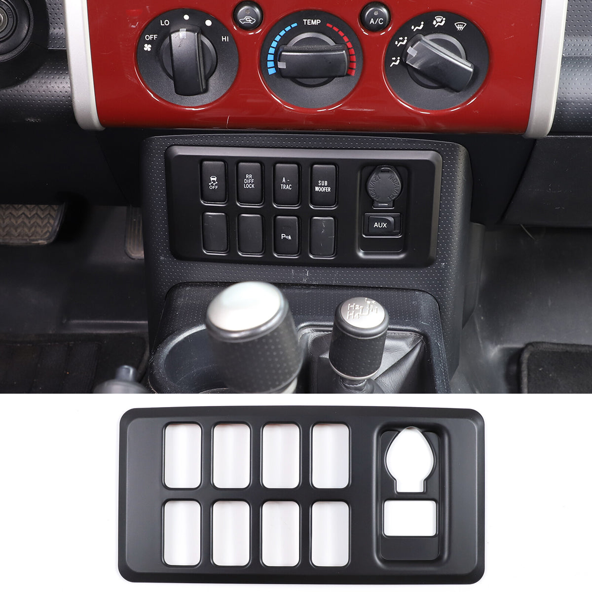 Matte Black ABS Interior Full Set Cover Trim Kit Set For FJ Cruiser 2007-2021 11