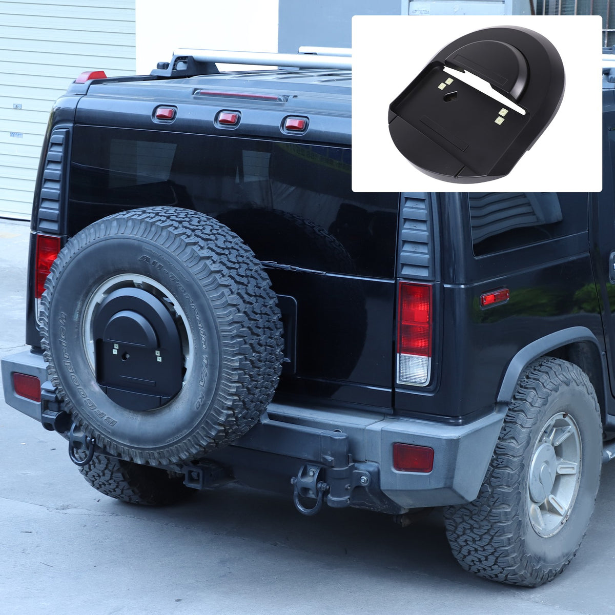 Matte Balck Rear License Plate Bracket Spare Tire Carrier For Hummer H2 2003-09 18