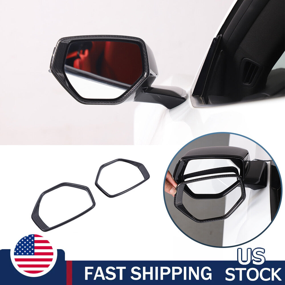 Real Dry Carbon Side View Mirror Bezel For Corvette C8 Stingray Z51 Z06 20-26 US 1