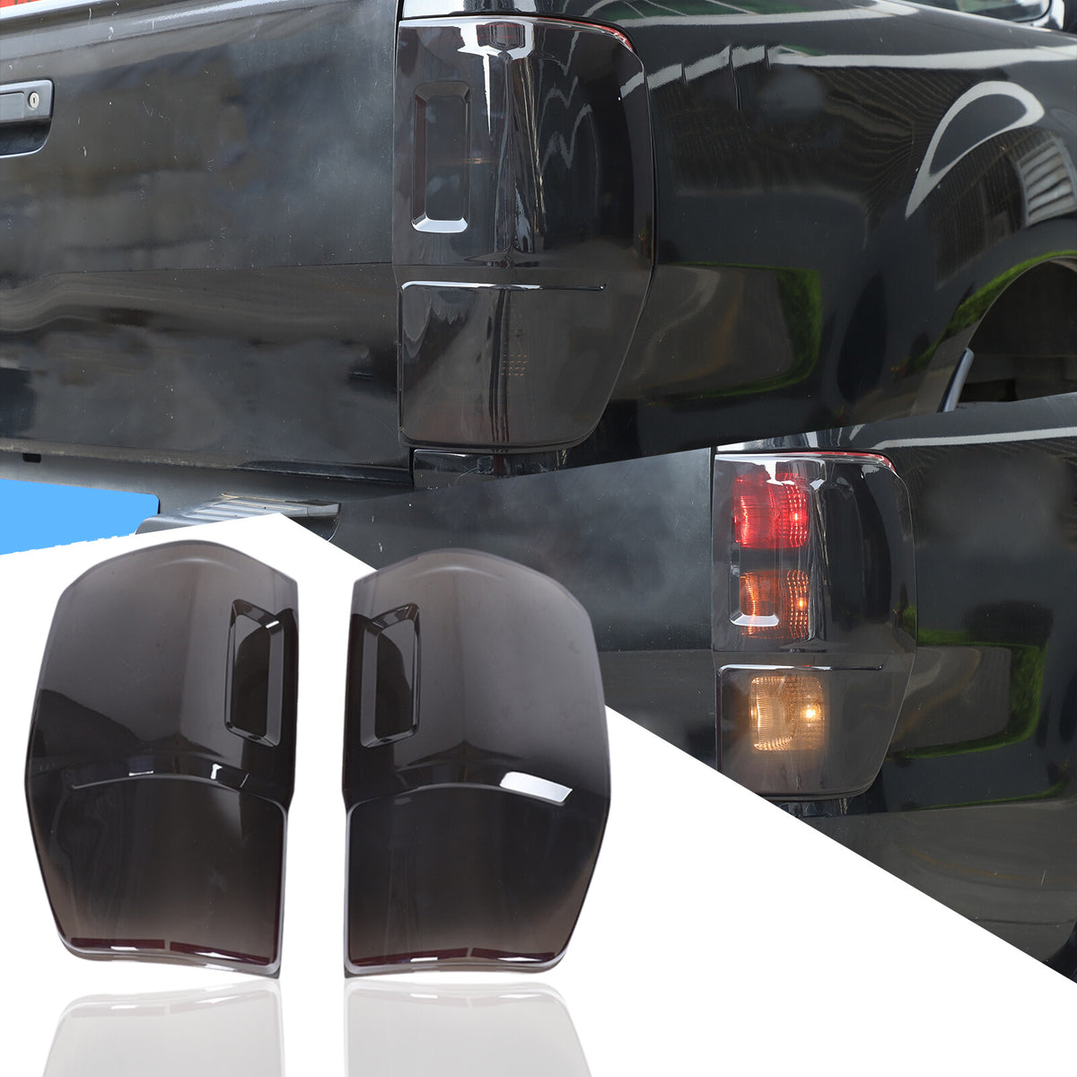Smoked Black Rear Tail Light Guard Cover Trim For Ford Ranger T7 T8 2015-2022 US 15