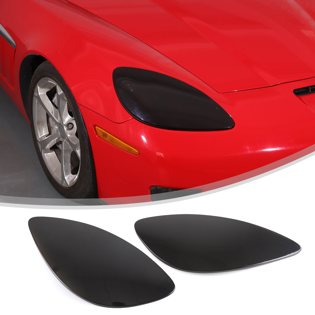 Smoked Blackout Headlight Lamp Cover Bezel Overlay Trim For Corvette C6 2005-13 21