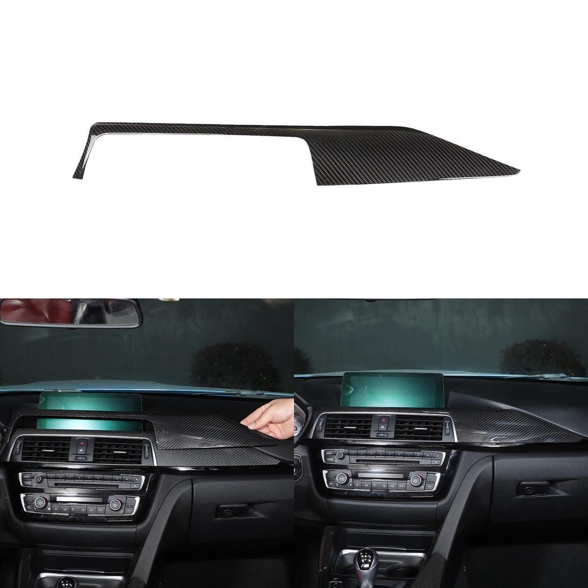 Real Carbon Fiber Central Console Dashboard Trim For BMW M3 M4 F80 F82 2014-2019 22