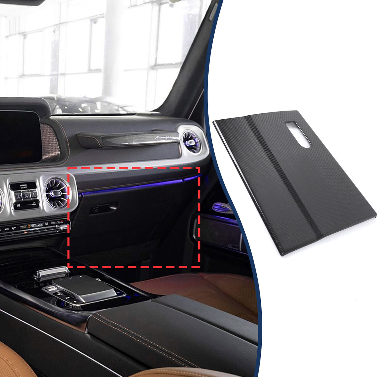 Real Carbon Fiber Glove Box Panel Cover Trim For Benz G-Class G500 W465 2025+ 8