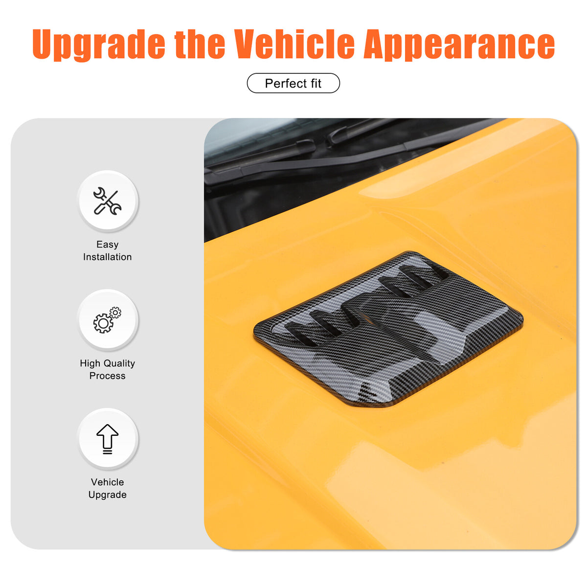 ABS Carbon Fiber Hood Engine Air Vent Cover Trim For Ford Ranger T9 2023-2024 22