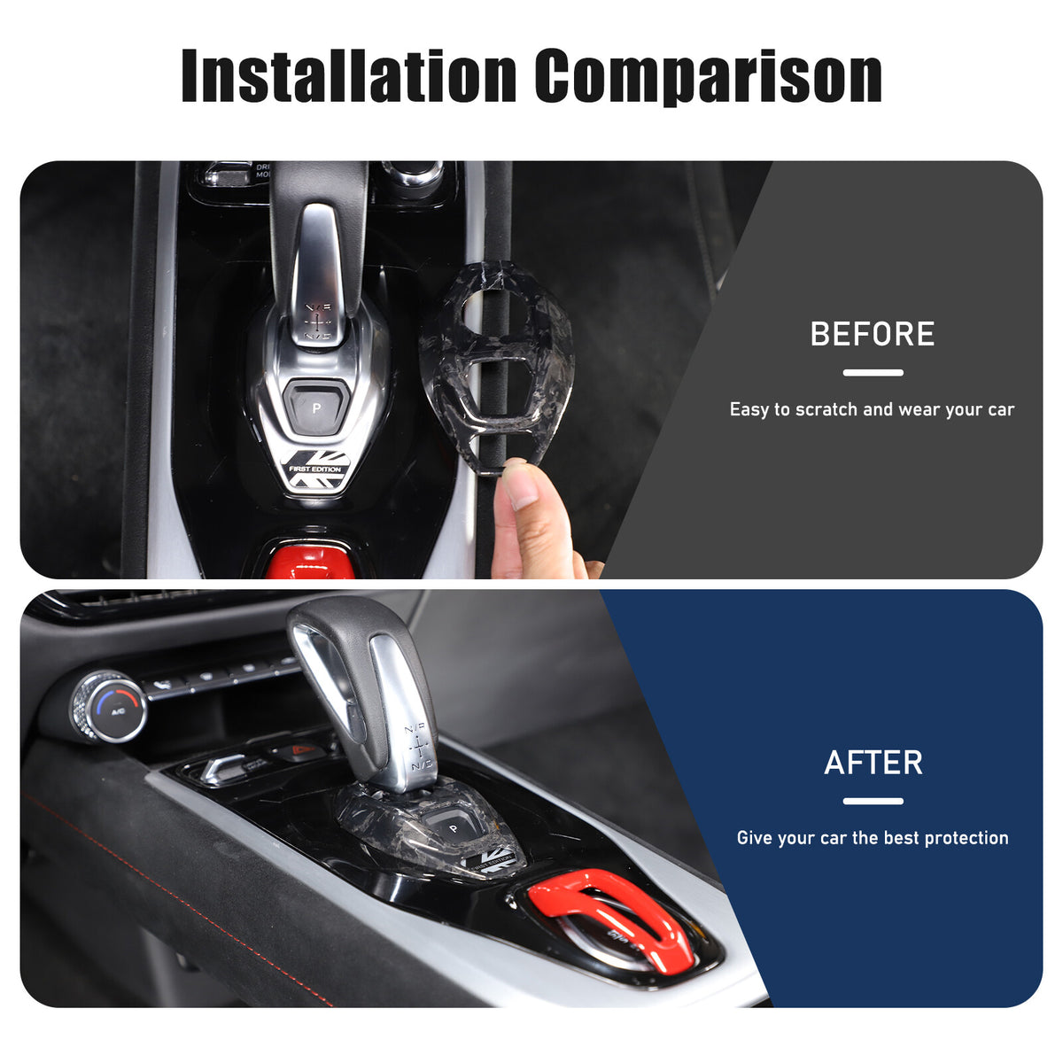 Forged Carbon Fiber Console Gear Base Cover Trim For Lotus Emira V6 I4 2023-2025 13