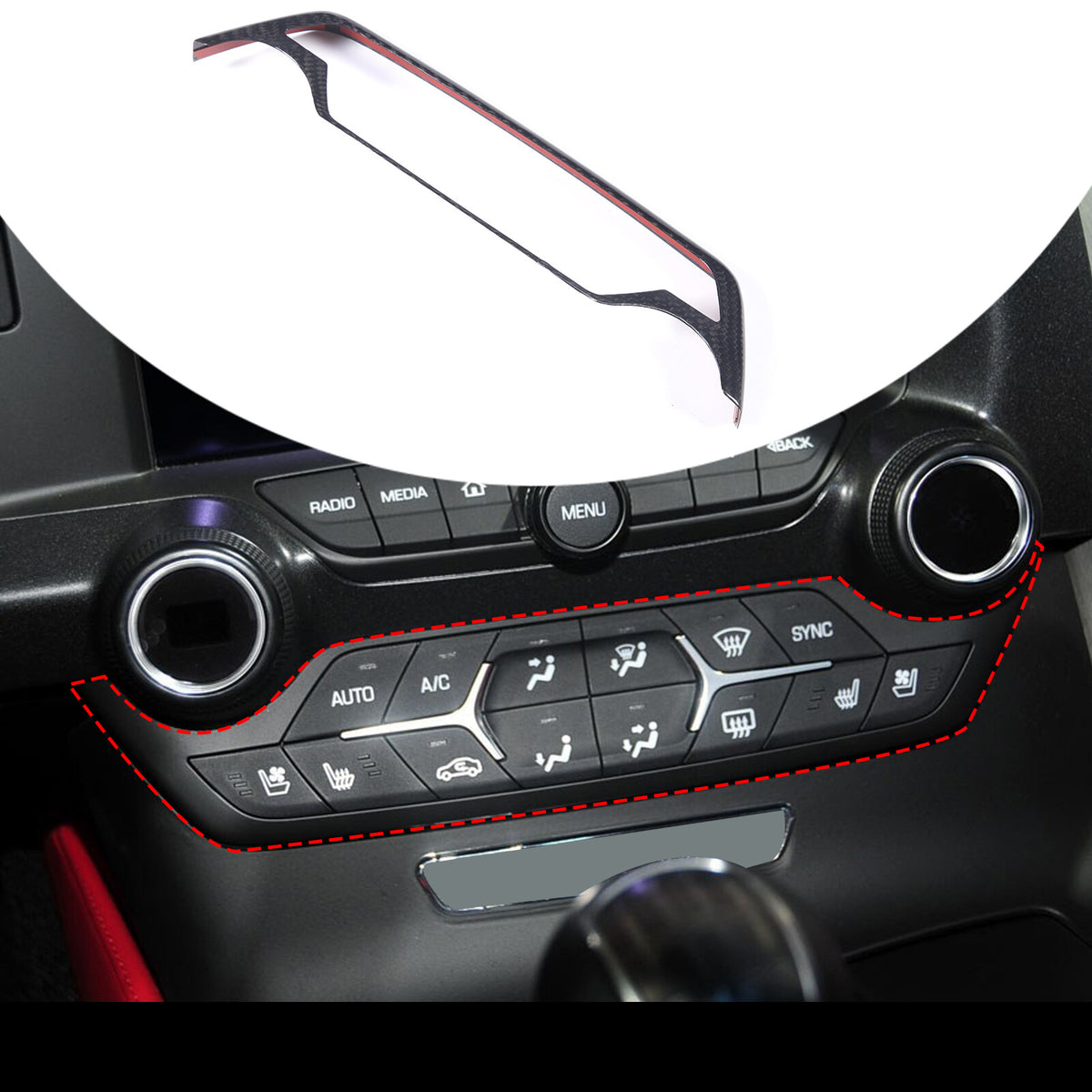 Real Carbon Fiber Interior Dashboard Trim Cover Decor Kit For Corvette C7 14-19 227