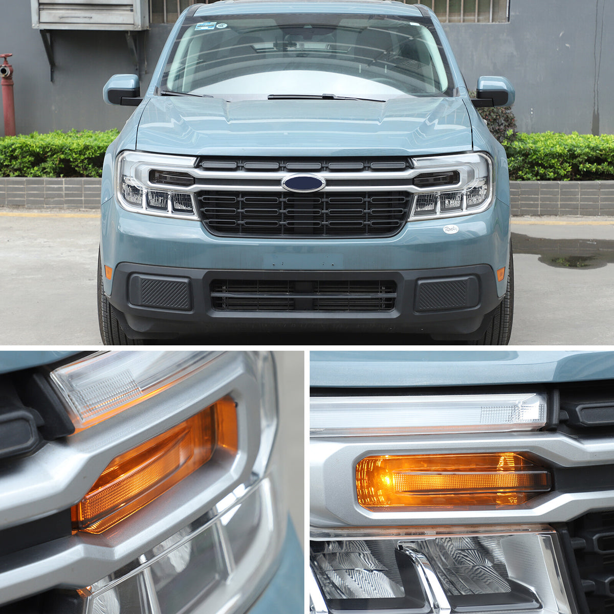Smoked Black ABS Low Beam Headlight Trim Cover for Ford Maverick 2022-2023 18