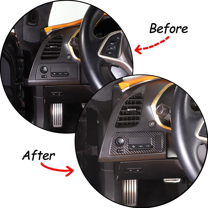 Real Dry Carbon Fiber Interior Center Full Trim Set Kit For Corvette C7 2014-19 16