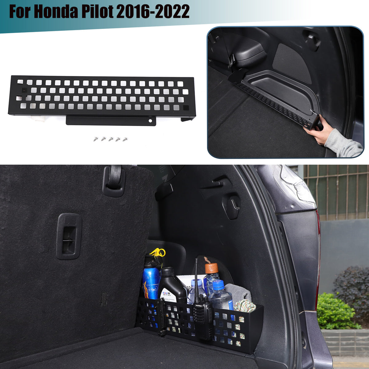 Right Trunk Side Storage Baffle Box Tray Molle Panel For Honda Pilot 2016-2022 1